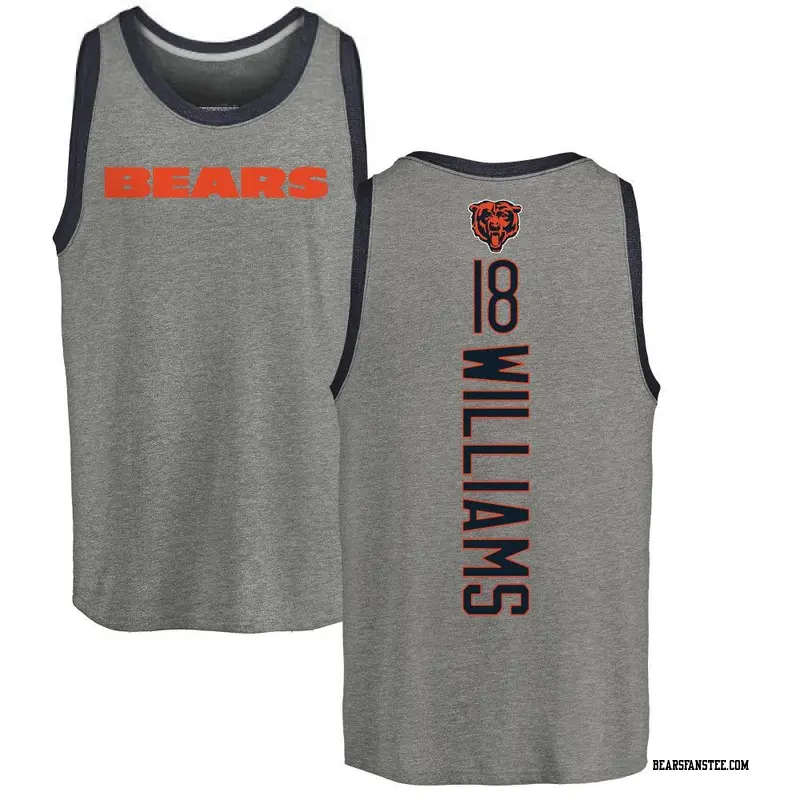 Men's Chicago Bears ＃18 Caleb Williams Ash Backer Tank Top