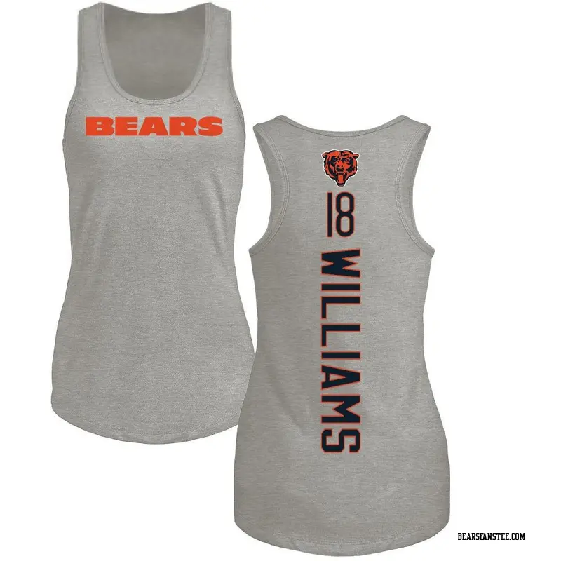 Women's Chicago Bears ＃18 Caleb Williams Ash Backer Tank Top